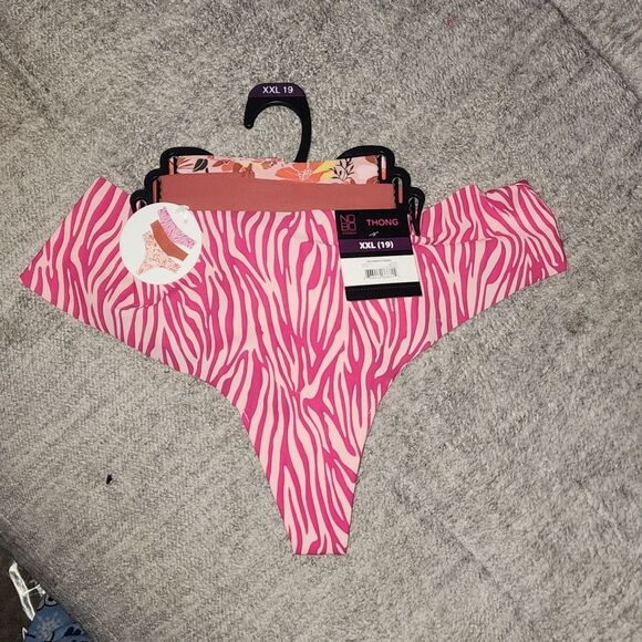 NWT No Boundaries Junior's No Show Thong Panty 3-pack Size pink L - Picture 5 of 6